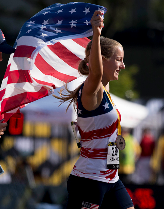 runner crossing the finish line